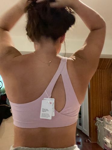 Lululemon Ribbed Nulu Asymmetrical Yoga Bra Pink - $45 (25% Off Retail) New  With Tags - From Sofia