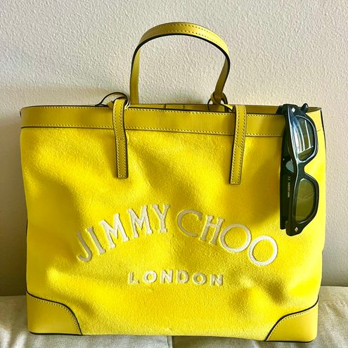 Jimmy Choo J immy Choo Nine2Five Logo Malibu Toweling East-West Tote Bag  Yellow - $900 (17% Off Retail) New With Tags - From Mooshkini