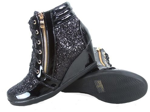 sparkle wedge sneakers