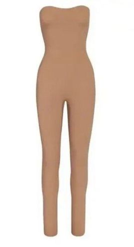 SKIMS Shimmer Catsuit Jumpsuit Sienna Tan 3X