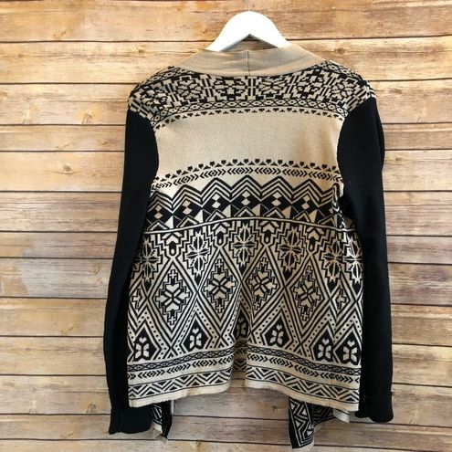 Lucky Brand Aztec Waterfall Open Front Cardigan Sweater Size Medium - $30 -  From Melissa