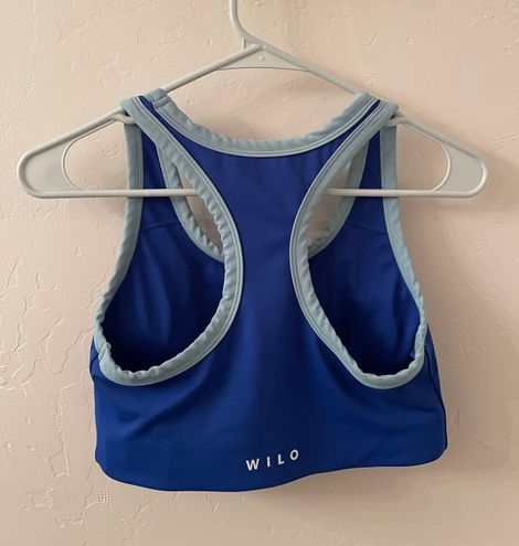 WILO High Neck Sports Bra, Sze M, Cobalt & Navy  High neck sports bra,  Light blue sports bra, Primal wear