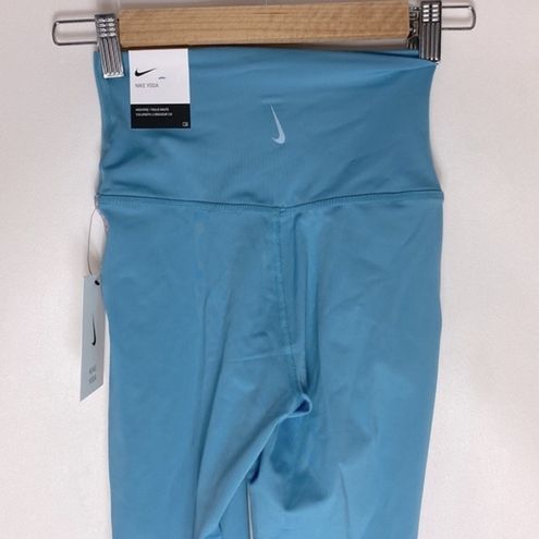 Nike Yoga 7/8 blue crochet edge dri-fit leggings XS NWT - $52 New With Tags  - From Agatha