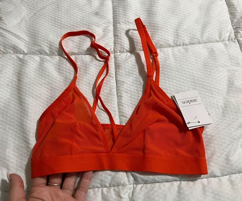 New with Tags Auden Mesh Triangle Bra Bralette Orange Size XS