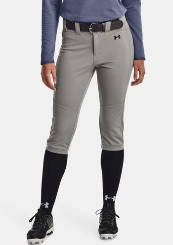 Under Armour NWT - Gray/Gray Black Women's SOFTBALL PANTS - XS