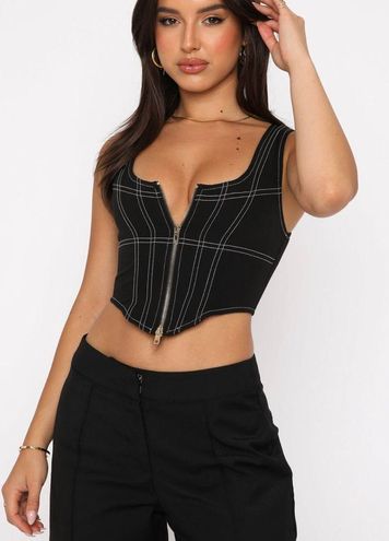 Treat Me Well Long Sleeve Bustier Black