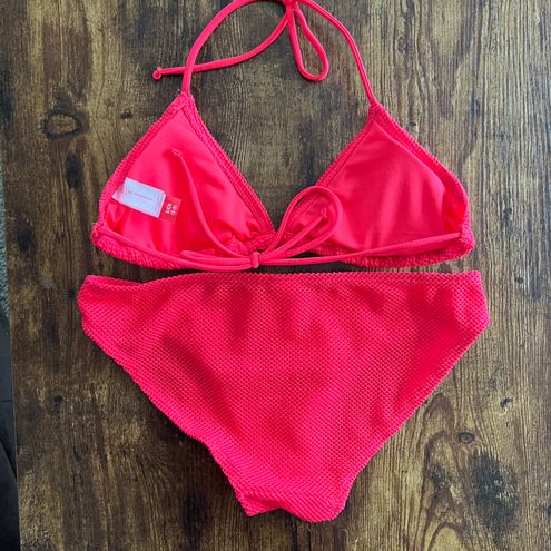 No Boundaries Hot Pink Mesh Bikini Red - $15 - From Stella