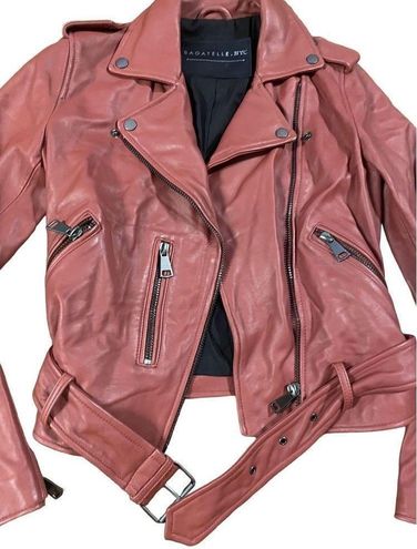 BAGATELLE NYC Genuine Leather Biker MOTO Motorcycle Jacket, S