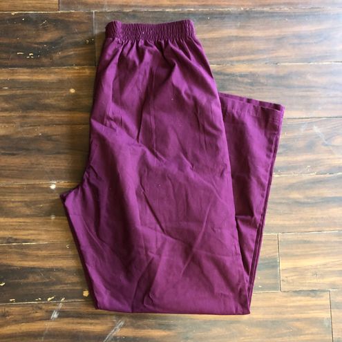 Uniform Advantage Wine Butter Soft Scrub Pants Red Size L - $10