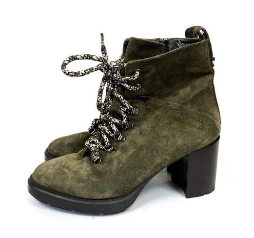 Aquatalia Ihana Suede Water Resistant Lace Up Heeled Boots Size