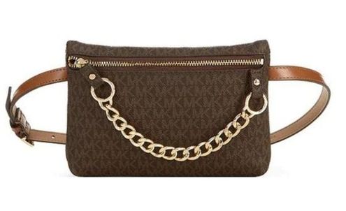 Michael Kors Signature Logo Pull Chain Belt Bag