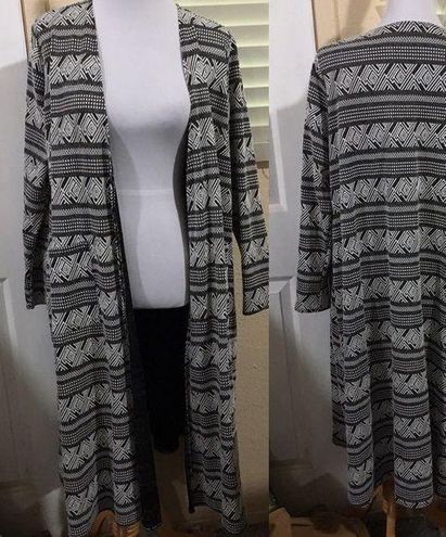 LuLaRoe RARE Sarah noir blanc Aztec duster Size L 37 From Maria