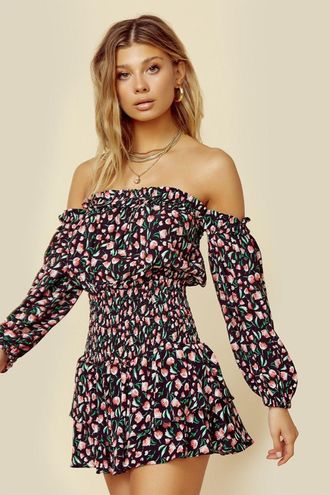 Blue Life Planet Blue Boho Ballerina Romper Black Floral - $150 (31