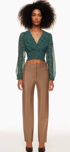 Aritzia Wilfred MELINA PANTS Constant Camel Vegan Leather Brown Size 8 -  $125 - From Hope