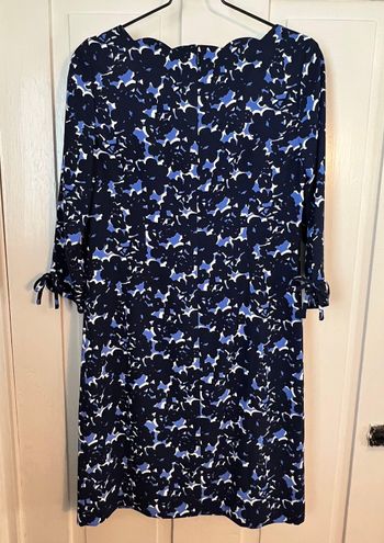 Talbots Floral Dress Womens Size 4 Lined 3/4 Sleeve Scalloped Neck