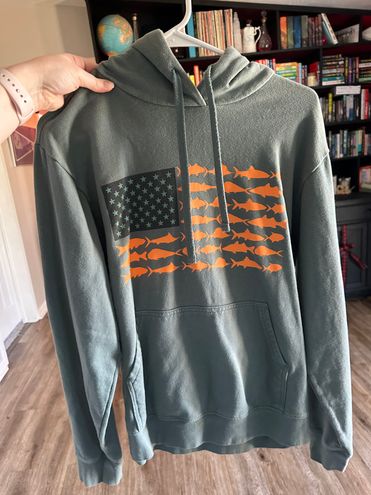 Columbia Fishing Flag Hoodie Green - $20 - From Kory