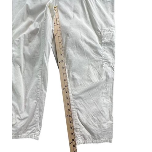 Chico's Womens Cargo Capri Pants Size 6 White Crop Elastic Ribbed Waist  Pockets - $28 - From Kathy