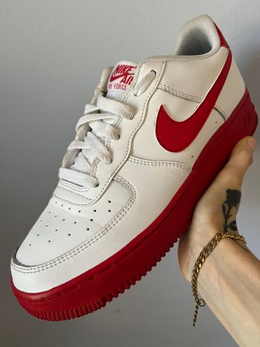 Nike Air Force 1 GS 'White Red Sole