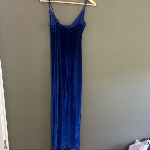 Debut Diva Royal Blue Velvet Maxi Dress