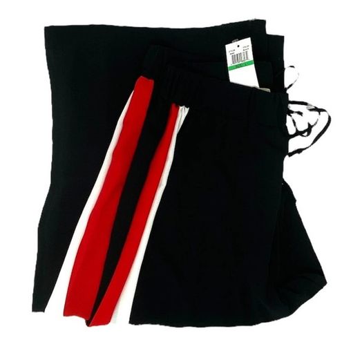 Pants with Side Stripes - Dark blue/red - Ladies