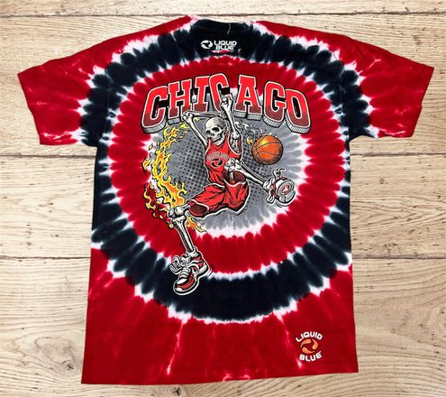 vintage 90s CHICAGO BULLS NBA 2 SIDED RED PINK TIE-DYE t-shirt