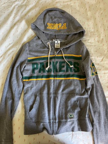 PINK Victoria's Secret, Tops, Victorias Secret Pink Green Bay Packers Zip  Up Hoodie