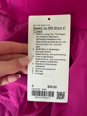 highest discount Lululemon Speed Up MR 4” Ripened Raspberry