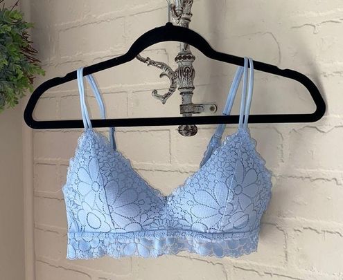 Aerie daisy bra blue lace 34B like new adjustable straps light