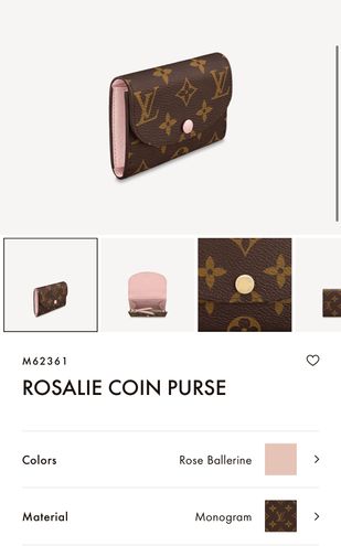 Used Louis Vuitton Monogram Rosalie Coin Purse Rose Ballerinee