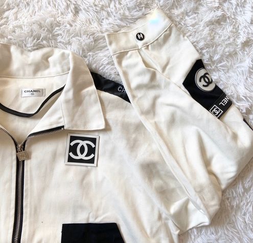 Chanel Denim Zip Up Jacket White Size XL - $190 (84% Off Retail