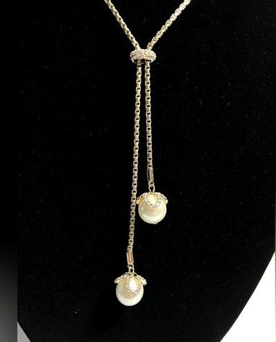 Charter Club Crystal & Imitation Pearl Pendant Necklace & Drop