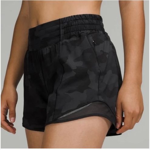 Lululemon Hotty Hot Short High-Rise 2.5” Camo Deep Coal Black Size