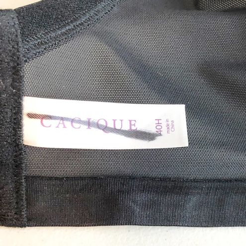 Cacique 40H Bra Satin Full Coverage Plus Size Lane Bryant Black Solid  Stretch 66 - $23 - From Bailey