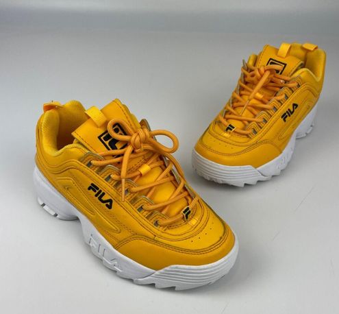 glimt medier gå ind FILA Women Size 6 Disruptor II Premium 5FM00540-702 Yellow Sneakers Shoes -  $39 - From Care