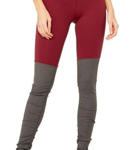 ALO Yoga Goddess Leggings Ruched Black Grey Women's Size Small Ribbed Mid  Rise | eBay