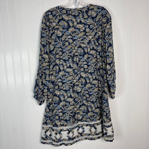 Lucky Brand dress medium blue beige white floral boho peasant Cottagecore  fall Multiple - $20 (74% Off Retail) - From Allison