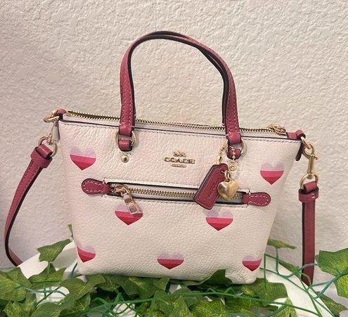 Coach Gallery Mini Heart Leather Crossbody Purse Bag