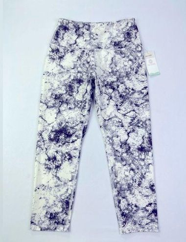 NWT Balance Collection Leggings White and Gray Marble Tie Dye Size M Medium