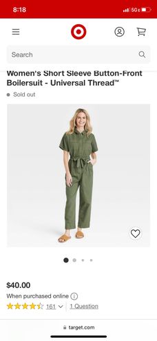 Women's Short Sleeve Button-Front Boilersuit - Universal Thread