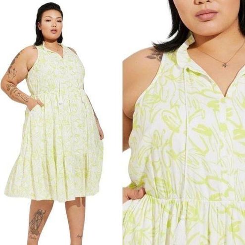 Torrid Yellow Floral Midi Wash Gauze Tiered Dress Size 4X - $36 - From  Amanda