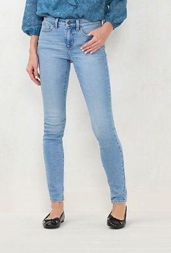 LC Lauren Conrad Straight Jeans Womens 4S Blue Denim Logo Low Rise Cotton  Blend