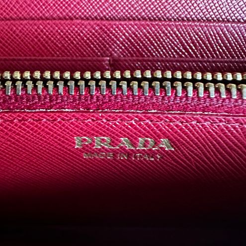 Authentic Prada Portafoglio Pattina Saffiano Tuc Nero Wallet