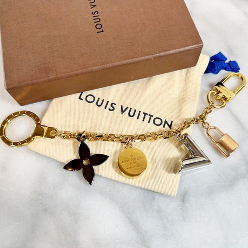 Louis Vuitton Fleur De Monogram Bag Charm Chain…. Gold - $651