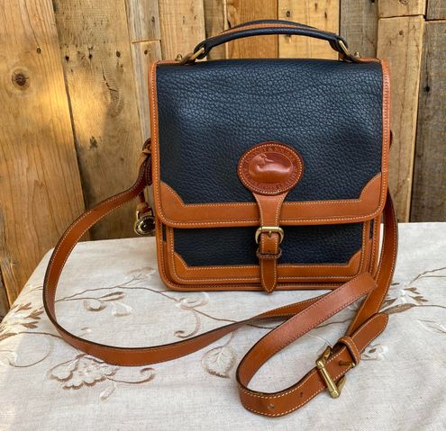 Dooney Carrier : Vintage AWL Bag : Black Square Carrier : All Weather  Leather : Dooney and Bourke AWL