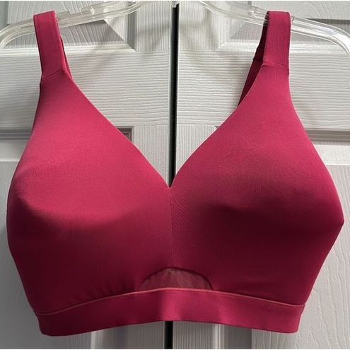 Cacique Lightly Lined Wireless Fuchsia Mesh Keyhole Bra 38H Size undefined  - $14 - From Jackie