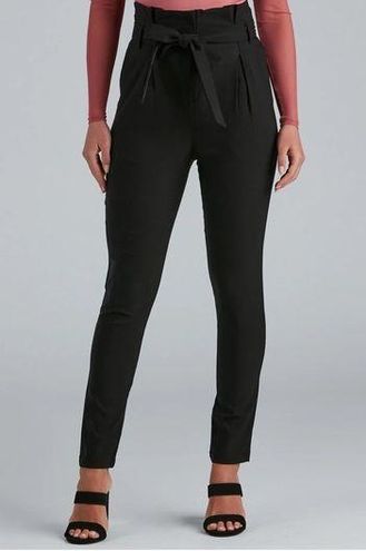 High Waist Paperbag Skinny Dress Pants