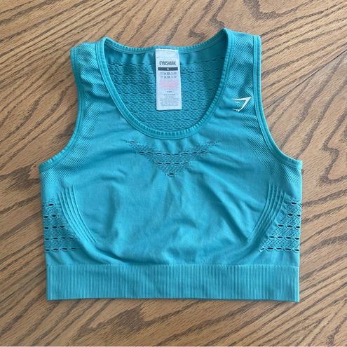 Gymshark, Tops, Gymshark Energy Seamless Crop Top Color Fauna Teal Size  Small