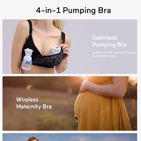  Momcozy 4-in-1 Pumping Bra Hands Free, Fixed Padding