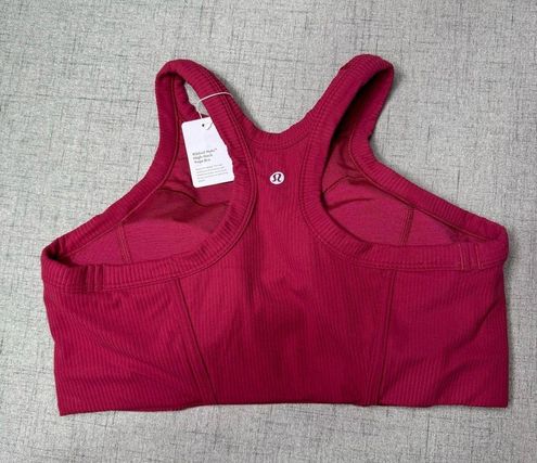 Lululemon Ribbed Nulu High Neck Yoga Sports Bra Pomegranate 14 Nwt Size L -  $59 New With Tags - From Marie