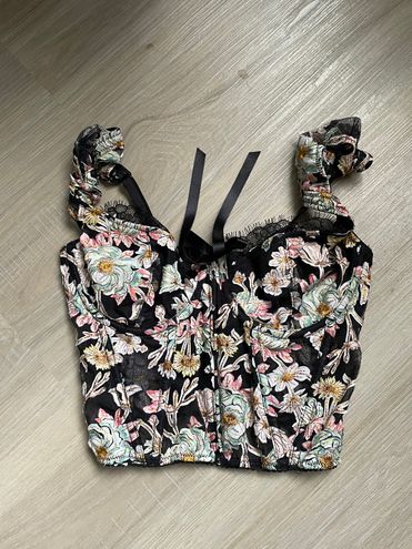 Victoria's Secret Dream Angels Floral Corset Bustier Top & Underwear Set